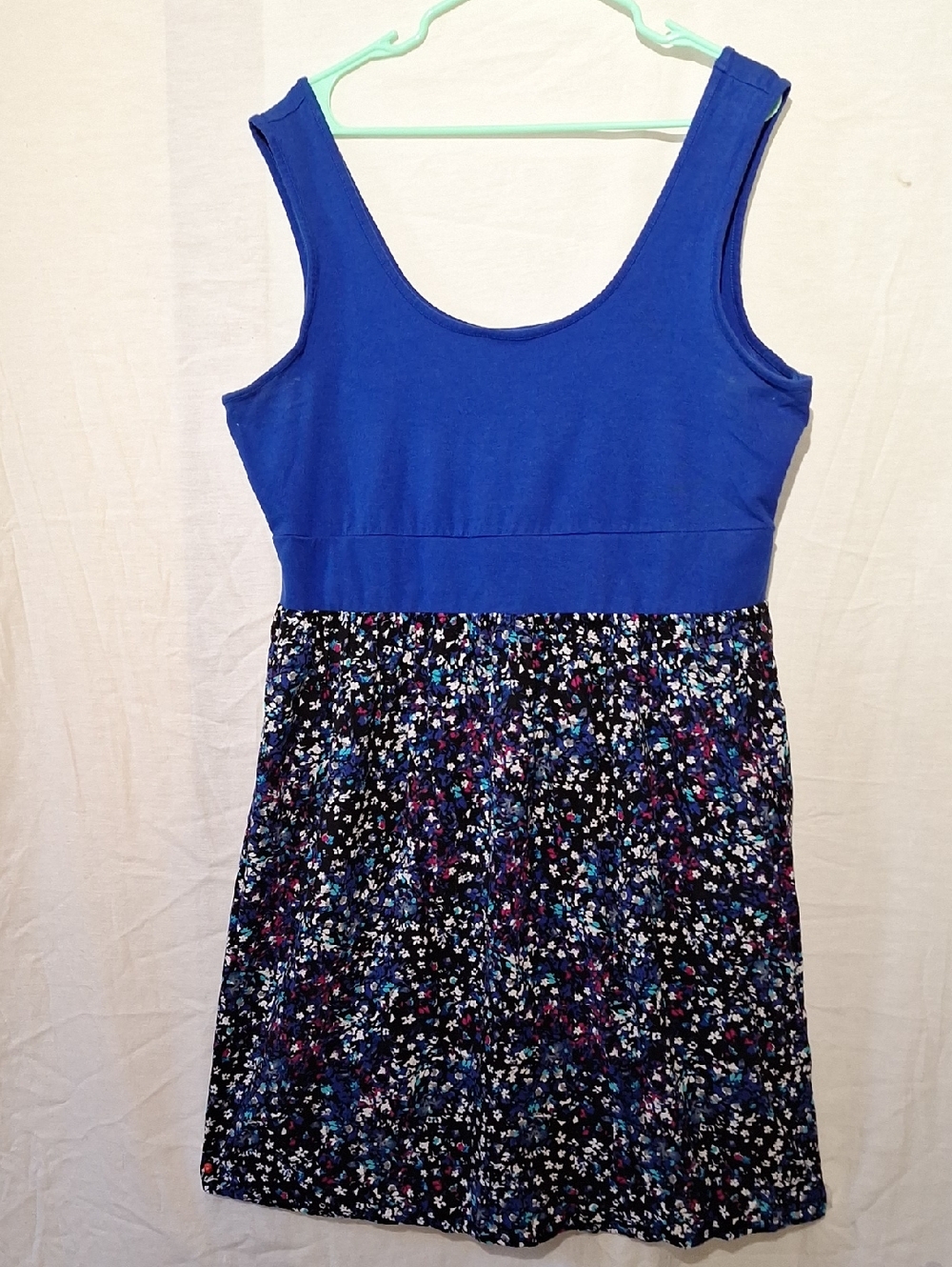 3/$20-Torrid Royal Blue Floral Cotton Midi Dress, Scoop Neck, Sleeveless, Sz 20